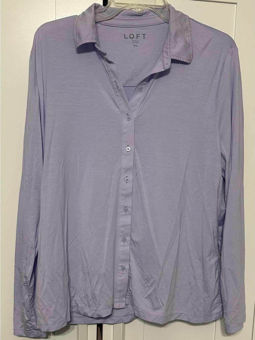 LOFT Women’s Light Lavender Long-Sleeve Button-Down Shirt